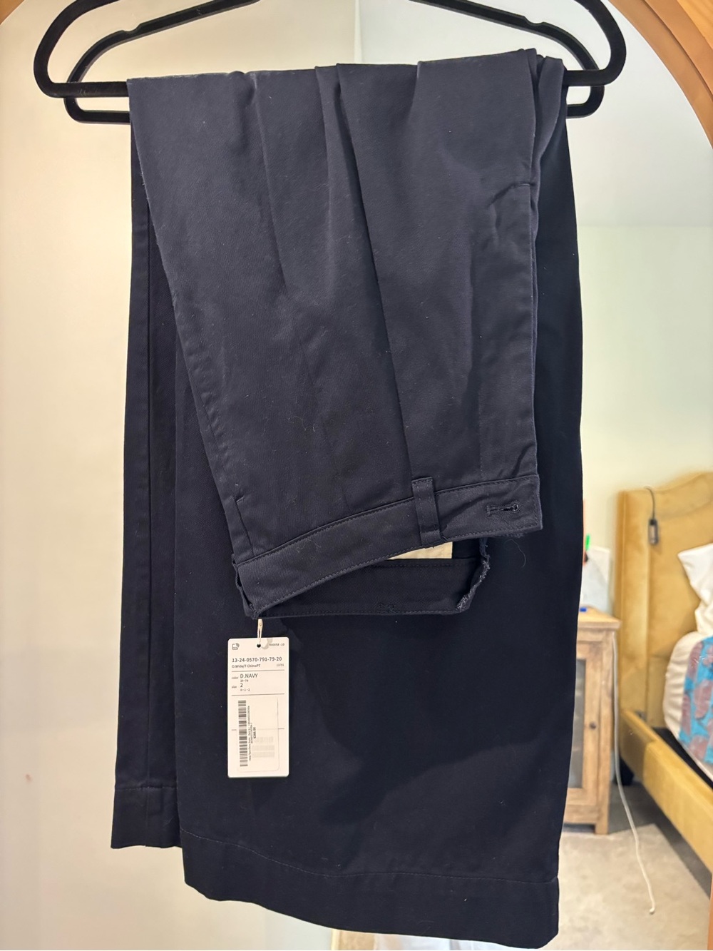 BEAMS BOY WIDE LEG CHINO PANT Navy (brand size 2) NWT